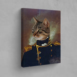 Der Kommandeur - Petfy Portrait Gemälde Tierportrait Hundeportrait Katzenportrait in Kleidung Uniform Anzug historisch klassisch adelig Barock Renaissance Haustierportrait in Kleidung nach Foto Fotovorlage auf Leinwand mit Holzrahmen gedruckt personalisierte Geschenkidee Haustier Haustierbesitzer Hund Katze Pferdeliebhaber Erinnerung Andenken Beileid an verstorbenen Hund Katze Haustier in Kleidung Uniform Haustierkunst Haustiergemälde Haustier gemalt