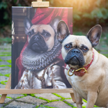 Die Königin - Petfy Portrait Gemälde Tierportrait Hundeportrait Katzenportrait in Kleidung Uniform Anzug historisch klassisch adelig Barock Renaissance Haustierportrait in Kleidung nach Foto Fotovorlage auf Leinwand mit Holzrahmen gedruckt personalisierte Geschenkidee Haustier Haustierbesitzer Hund Katze Pferdeliebhaber Erinnerung Andenken Beileid an verstorbenen Hund Katze Haustier in Kleidung Uniform Haustierkunst Haustiergemälde Haustier gemalt