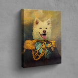 Der Leutnant - Petfy Portrait Gemälde Tierportrait Hundeportrait Katzenportrait in Kleidung Uniform Anzug historisch klassisch adelig Barock Renaissance Haustierportrait in Kleidung nach Foto Fotovorlage auf Leinwand mit Holzrahmen gedruckt personalisierte Geschenkidee Haustier Haustierbesitzer Hund Katze Pferdeliebhaber Erinnerung Andenken Beileid an verstorbenen Hund Katze Haustier in Kleidung Uniform Haustierkunst Haustiergemälde Haustier gemalt