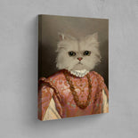 Die Gräfin - Petfy Portrait Gemälde Tierportrait Hundeportrait Katzenportrait in Kleidung Uniform Anzug historisch klassisch adelig Barock Renaissance Haustierportrait in Kleidung nach Foto Fotovorlage auf Leinwand mit Holzrahmen gedruckt personalisierte Geschenkidee Haustier Haustierbesitzer Hund Katze Pferdeliebhaber Erinnerung Andenken Beileid an verstorbenen Hund Katze Haustier in Kleidung Uniform Haustierkunst Haustiergemälde Haustier gemalt